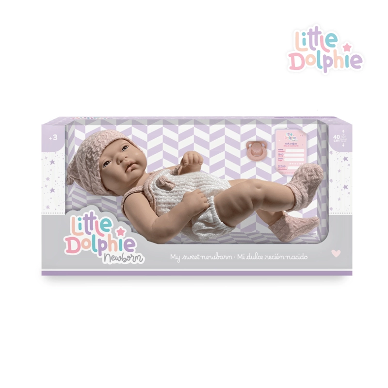 MI DULCE RECIE N NACIDO – MUÑECA REALISTA DE 40 CM CON CHUPETE Y ROPA TEJIDA - 1