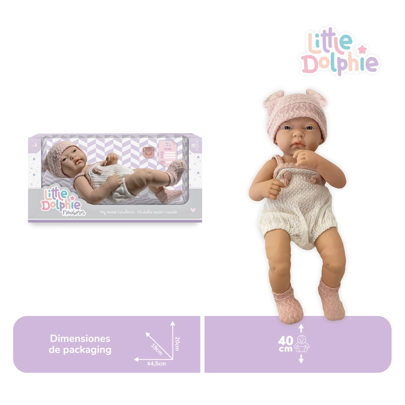 MI DULCE RECIE N NACIDO – MUÑECA REALISTA DE 40 CM CON CHUPETE Y ROPA TEJIDA - 3