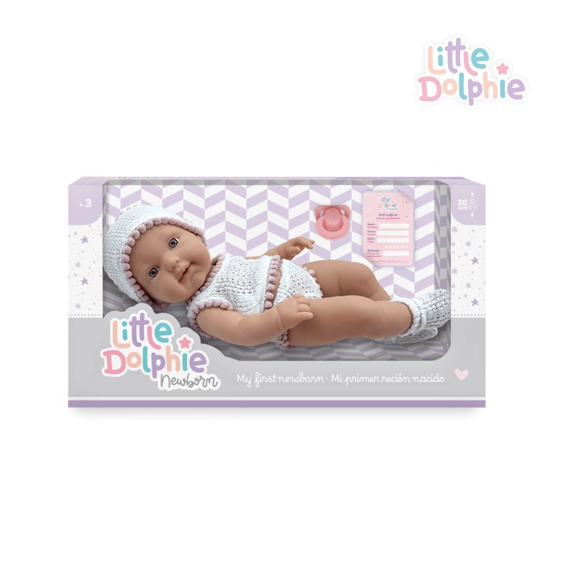 MI PRIMER RECIE N NACIDO – MUÑECA REALISTA DE 30 CM CON ROPA TEJIDA Y CHUPETE - 1