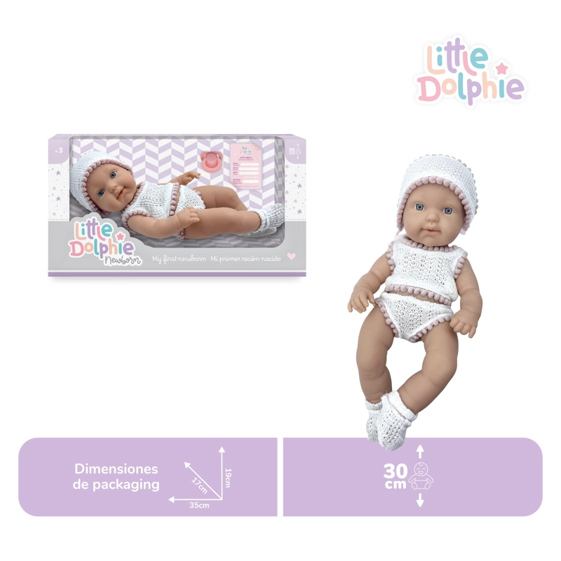 MI PRIMER RECIE N NACIDO – MUÑECA REALISTA DE 30 CM CON ROPA TEJIDA Y CHUPETE - 3