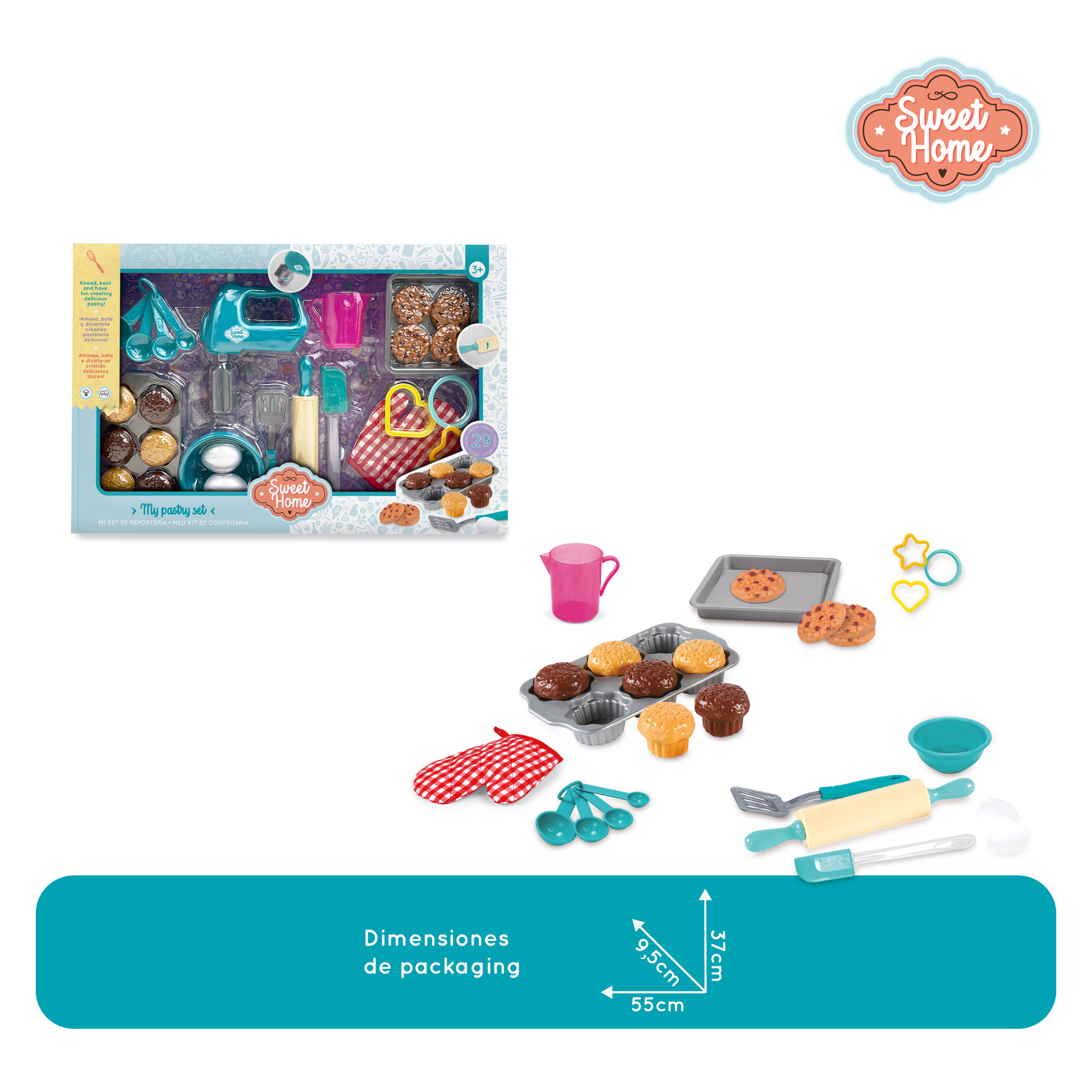 SET REPOSTERIA JUGUETE 25 ACCESORIOS BATIDORA NIÑAS Y NIÑOS - 3