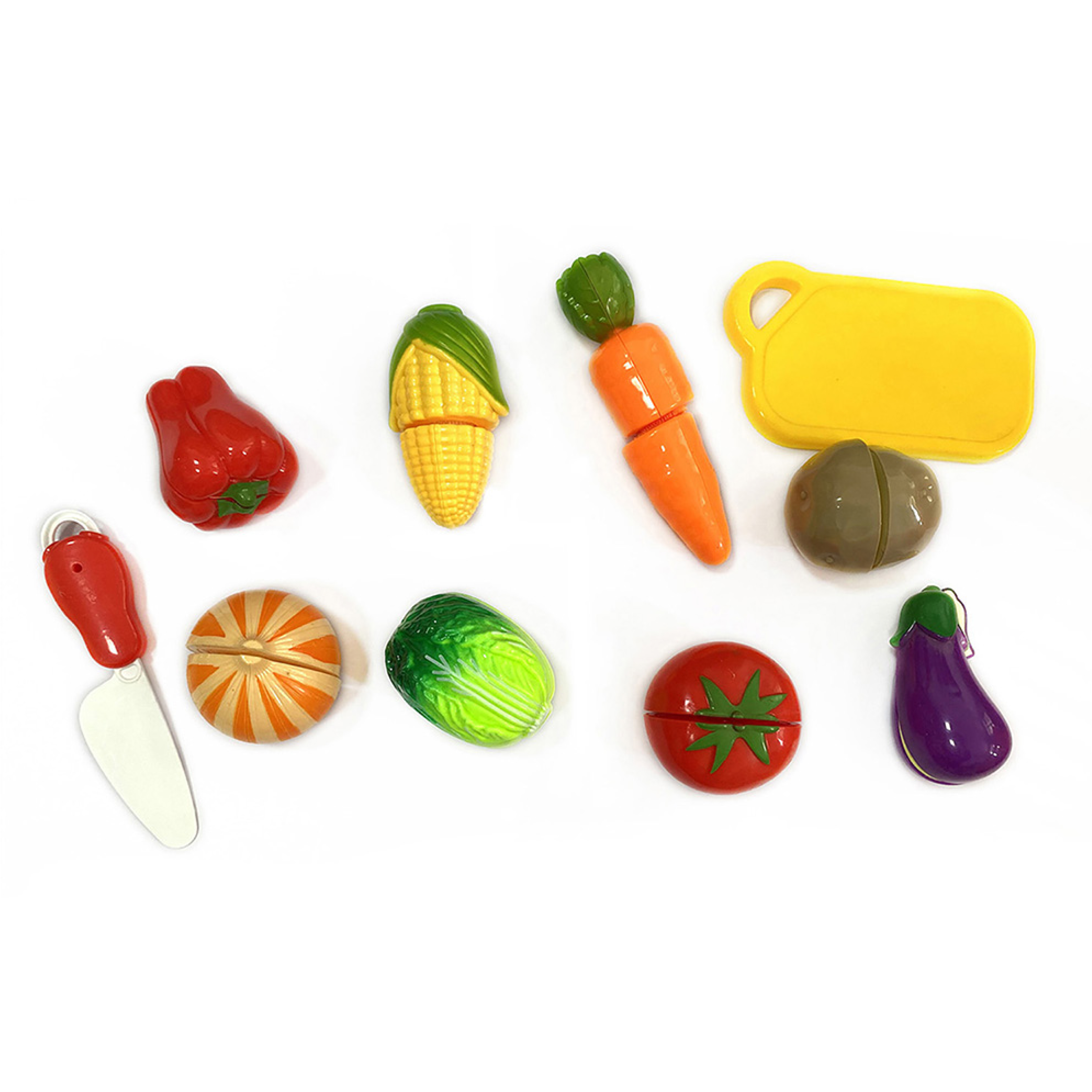 ALIMENTOS JUGUETE VELCRO 10 PZS CON TABLA Y CUCHILLO NIÑAS Y NIÑOS - 2