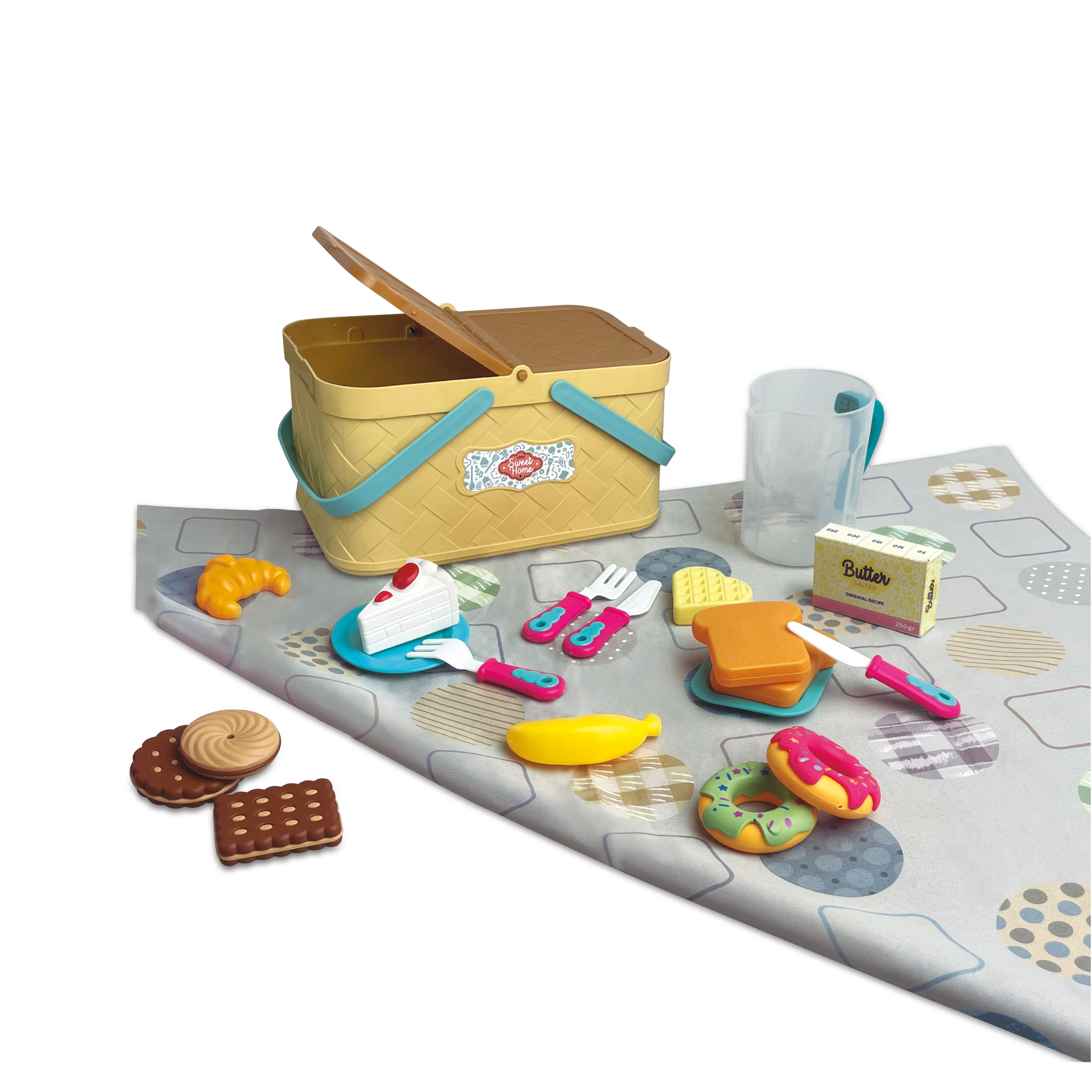 CESTA PICNIC JUGUETE MANTEL Y ACCESORIOS NIÑOS Y NIÑAS - 1