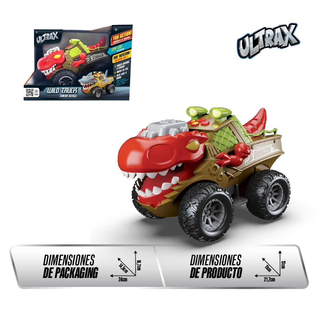 CAMION A FRICCION DINOSAURIO SALVAJE DE ULTRAX - 3