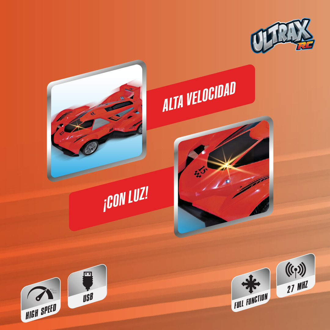 AUTO A CONTROL REMOTO CON LUCES Y BATERIA RECARGABLE - 4