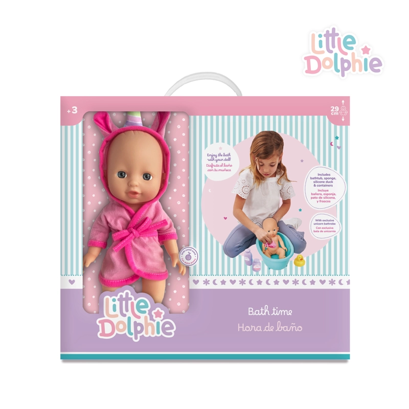 Juguete Muñeca Bebé 29 cm con Tina y Bata - 2