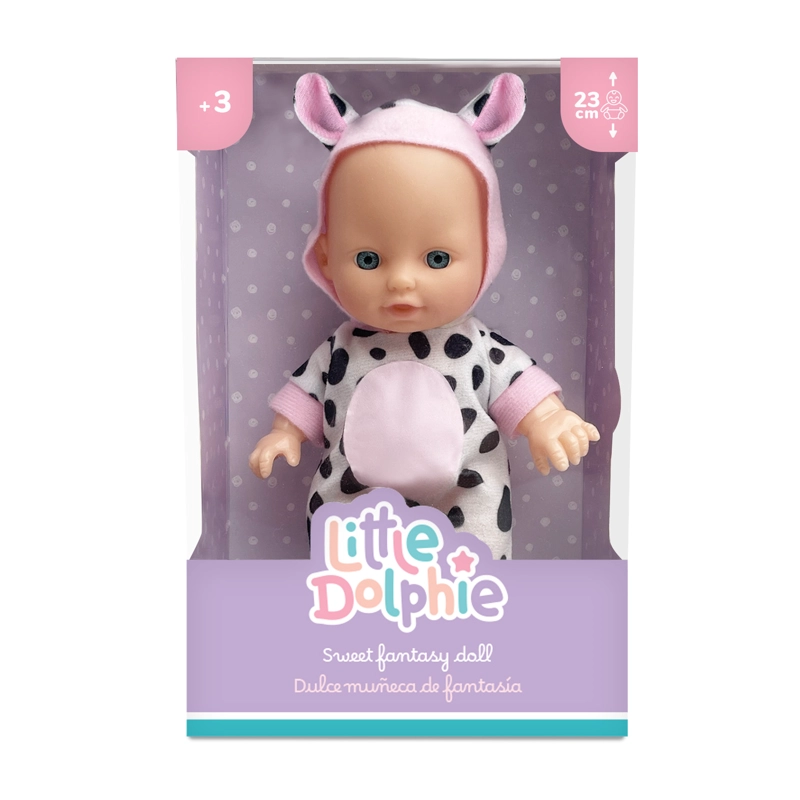 Juguete Muñeca Bebé de 23 cm con Traje de Vaquita - 1