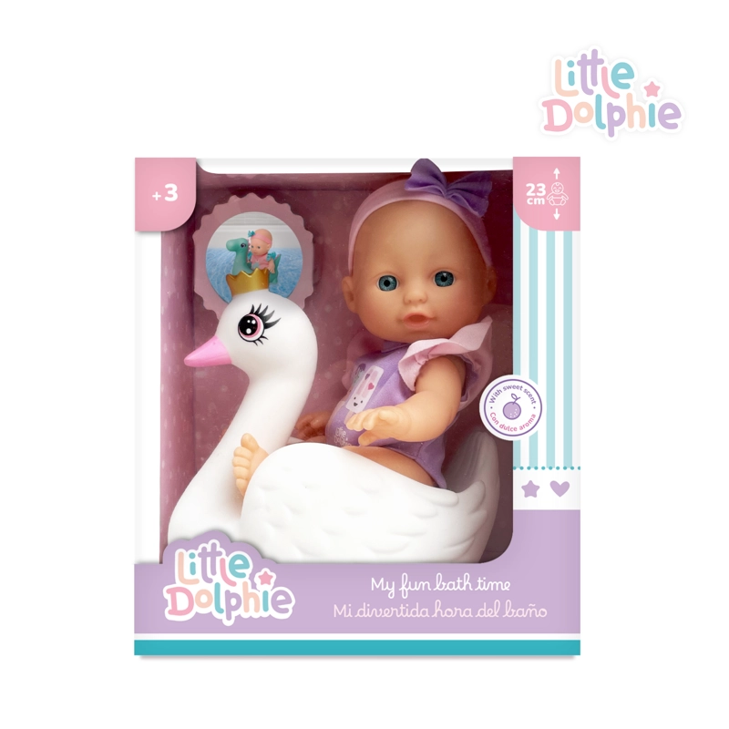 Juguete Muñeca Bebé 23 cm con Cisne Inflable - 2