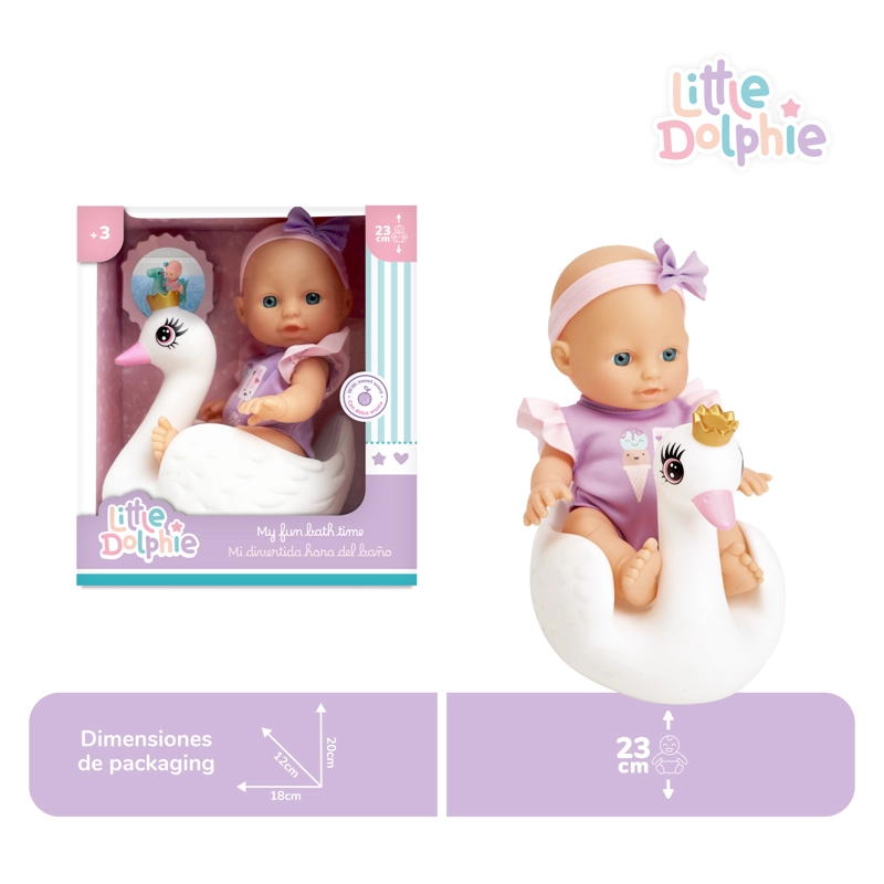 Juguete Muñeca Bebé 23 cm con Cisne Inflable - 3