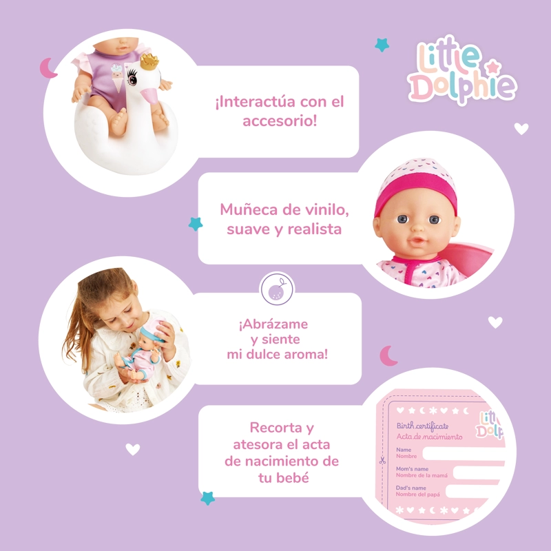 Juguete Muñeca Bebé 23 cm con Cisne Inflable - 4
