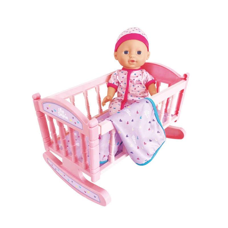Juguete Muñeca Bebé 29 cm con Cuna, Manta y Pijama - 1
