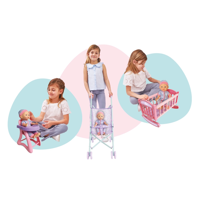 Set 3 en 1 con Muñeca Bebé 29 cm Juguete - 1