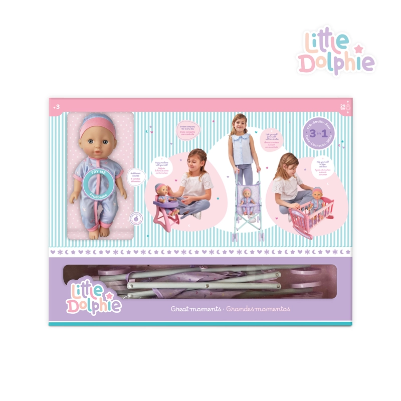 Set 3 en 1 con Muñeca Bebé 29 cm Juguete - 2
