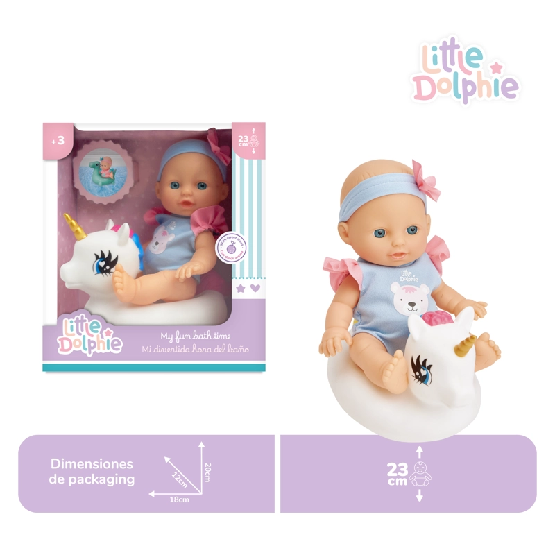 Juguete Muñeca Bebé 23 cm con Unicornio Inflable - 3