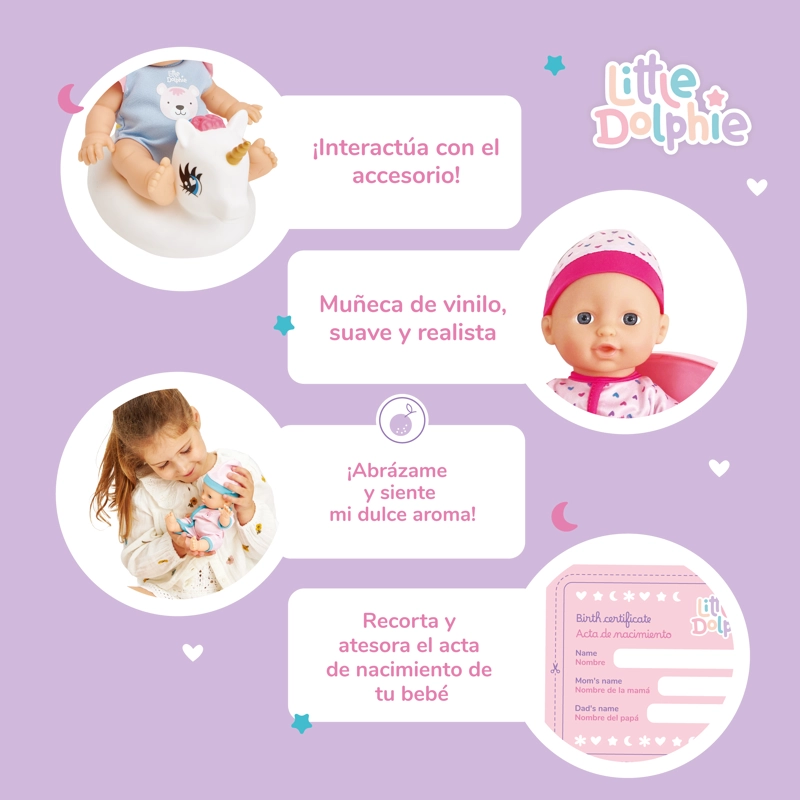 Juguete Muñeca Bebé 23 cm con Unicornio Inflable - 4