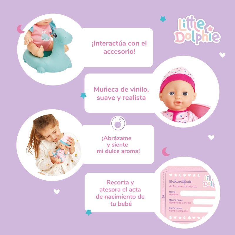 JUGUETE MUÑECA BEBE  23 CM CON DINOSAURIO INFLABLE - 4