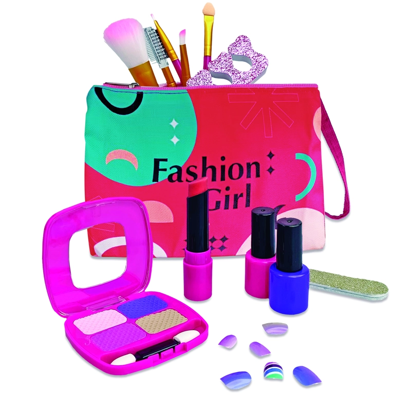 SET DE BELLEZA INFANTIL CON BROCHAS Y BOLSO DE MAQUILLAJE - 1