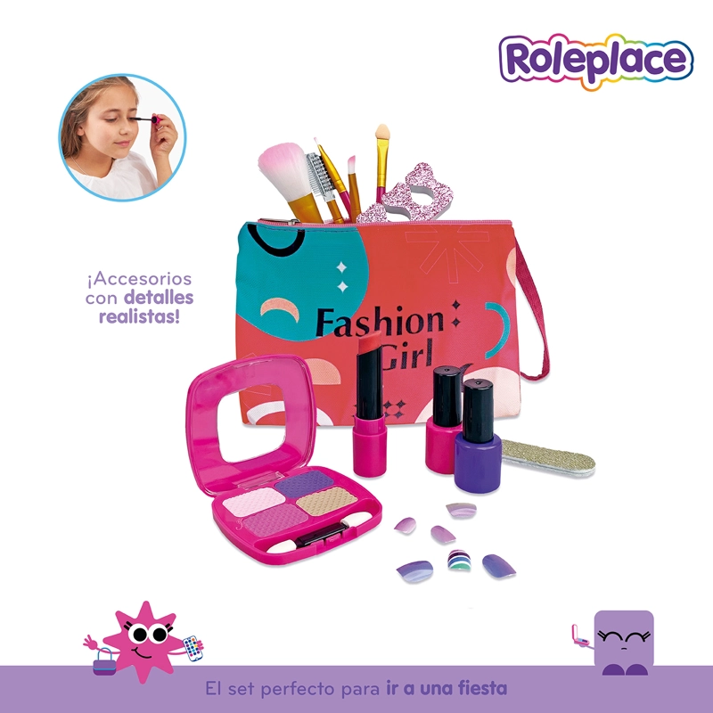 SET DE BELLEZA INFANTIL CON BROCHAS Y BOLSO DE MAQUILLAJE - 3