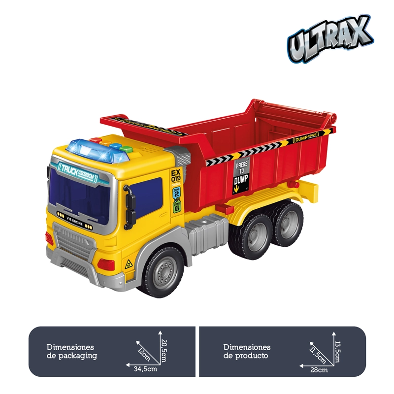 CAMION VOLCADOR A FRICCION CON LUZ Y SONIDO ESCALA 1:16 - 3