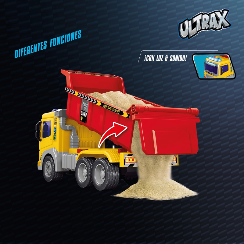 CAMION VOLCADOR A FRICCION CON LUZ Y SONIDO ESCALA 1:16 - 4