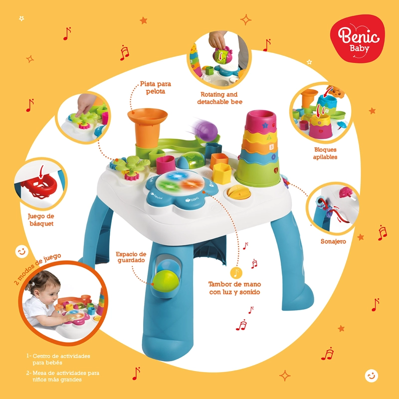 MESA DE APRENDIZAJE INFANTIL CON LUCES, SONIDOS Y 2 MODOS DE JUEGO - 4