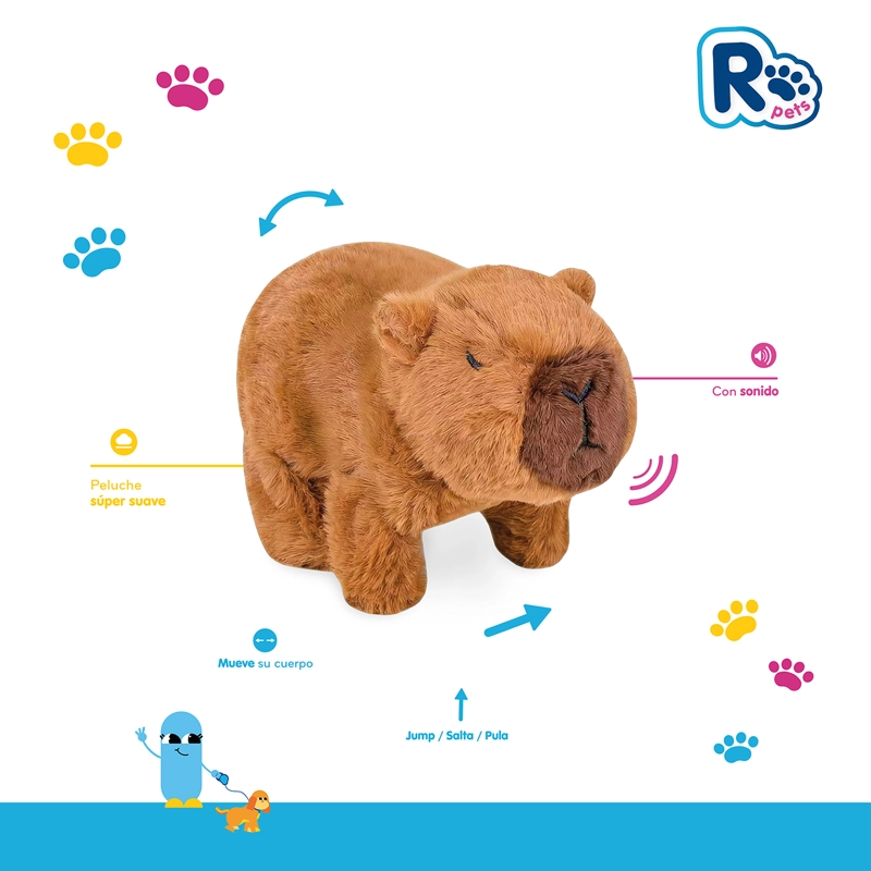 PELUCHE INTERACTIVO CAPIBARA CON SONIDO Y MOVIMIENTO - 3