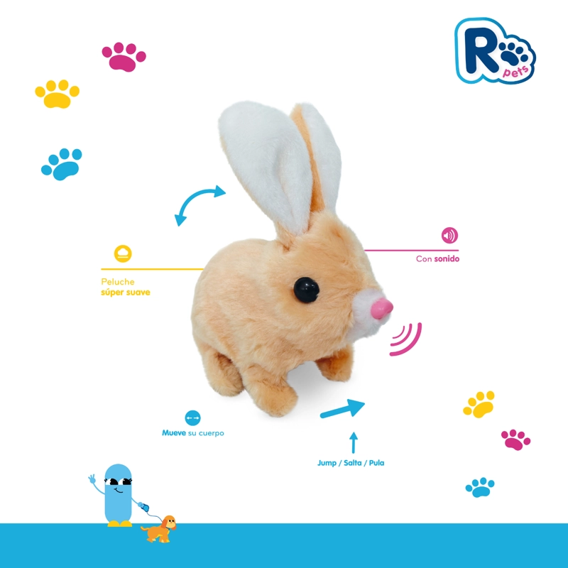 PELUCHE INTERACTIVO CONEJO CON SONIDO Y MOVIMIENTO - 5