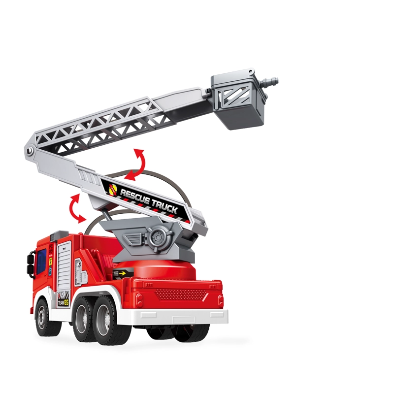 CAMION DE RESCATE CON ESCALERA A FRICCION CON LUZ Y SONIDO ESCALA 1:16 - 2