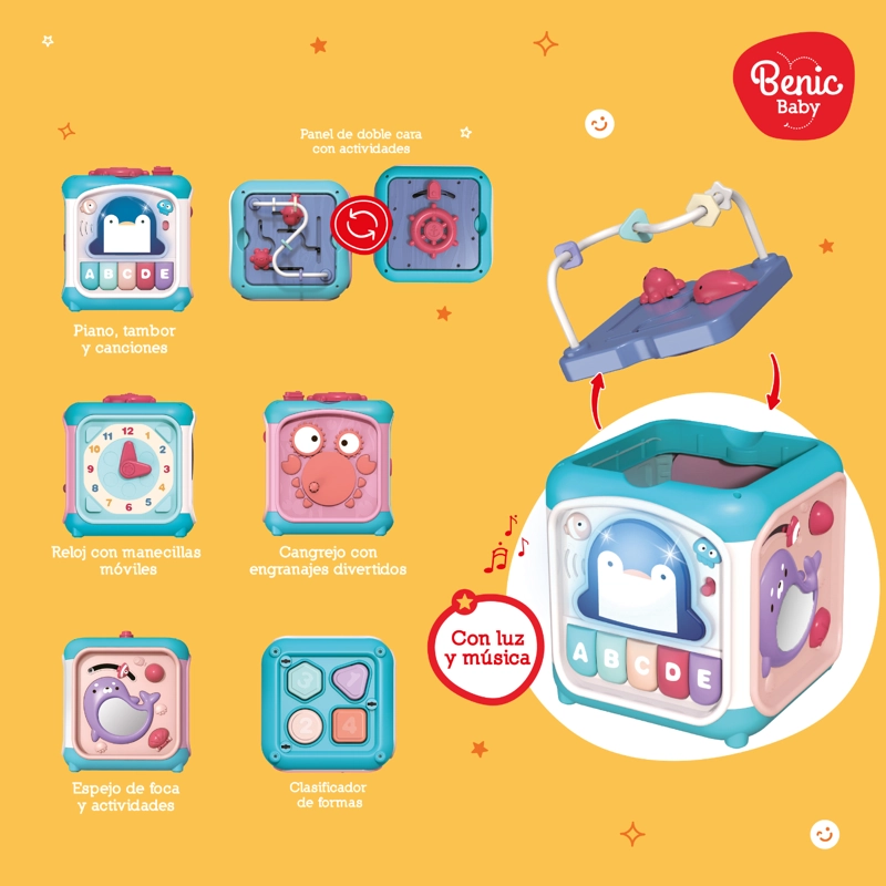 CUBO DE ACTIVIDADES INFANTIL CON LUZ, SONIDO Y MUSICA - 3