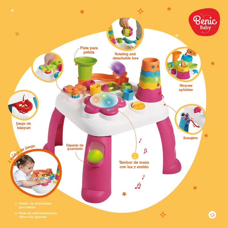 MESA DE APRENDIZAJE INFANTIL CON LUCES, SONIDOS Y 2 MODOS DE JUEGO - 3