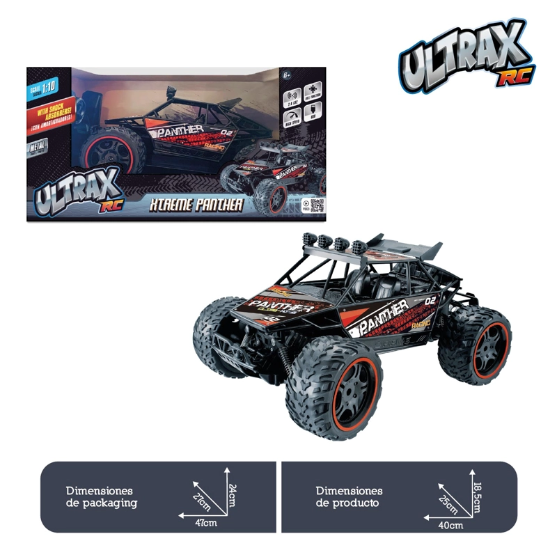 AUTO RC METALICO 1:10 4X4 PANTERA EXTREMA CON CONTROL 2.4 GHZ RECARGABLE - 3