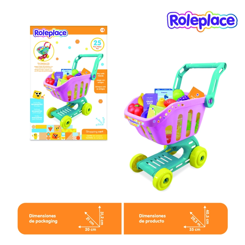 CARRITO DE COMPRAS INFANTIL CON ACCESORIOS DE SUPERMERCADO - 2