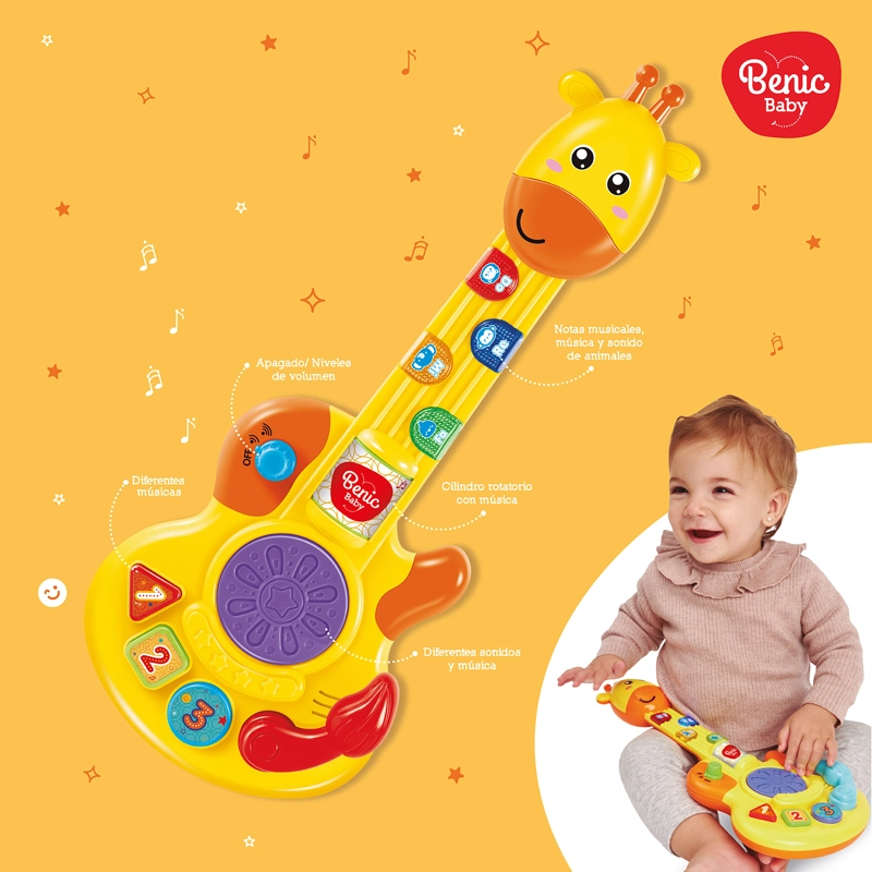 GUITARRA INTERACTIVA INFANTIL CON LUCES Y SONIDOS - 4