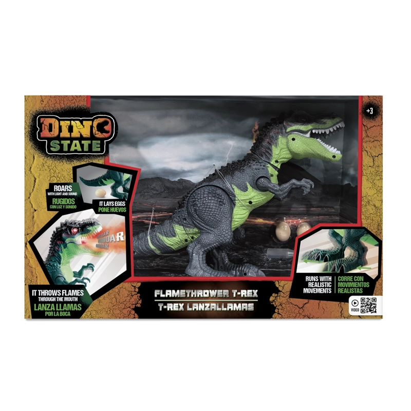 T-REX LANZALLAMAS CON LUZ Y EFECTO DE FUEGO - 1