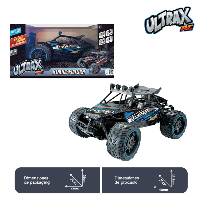 AUTO RC METALICO 1:10 4X4 PANTERA EXTREMA CON CONTROL 2.4 GHZ RECARGABLE - 3