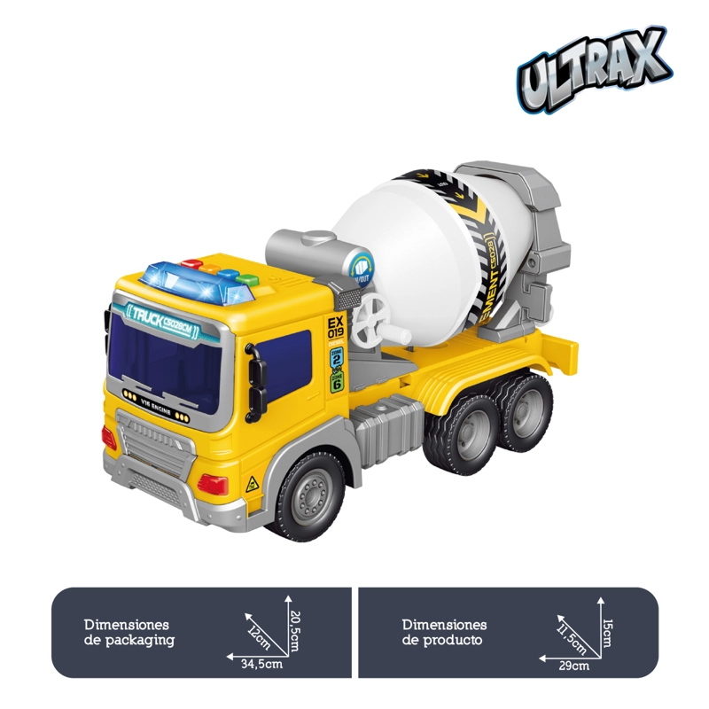 CAMION MEZCLADOR A FRICCION CON LUZ Y SONIDO ESCALA 1:16 - 2
