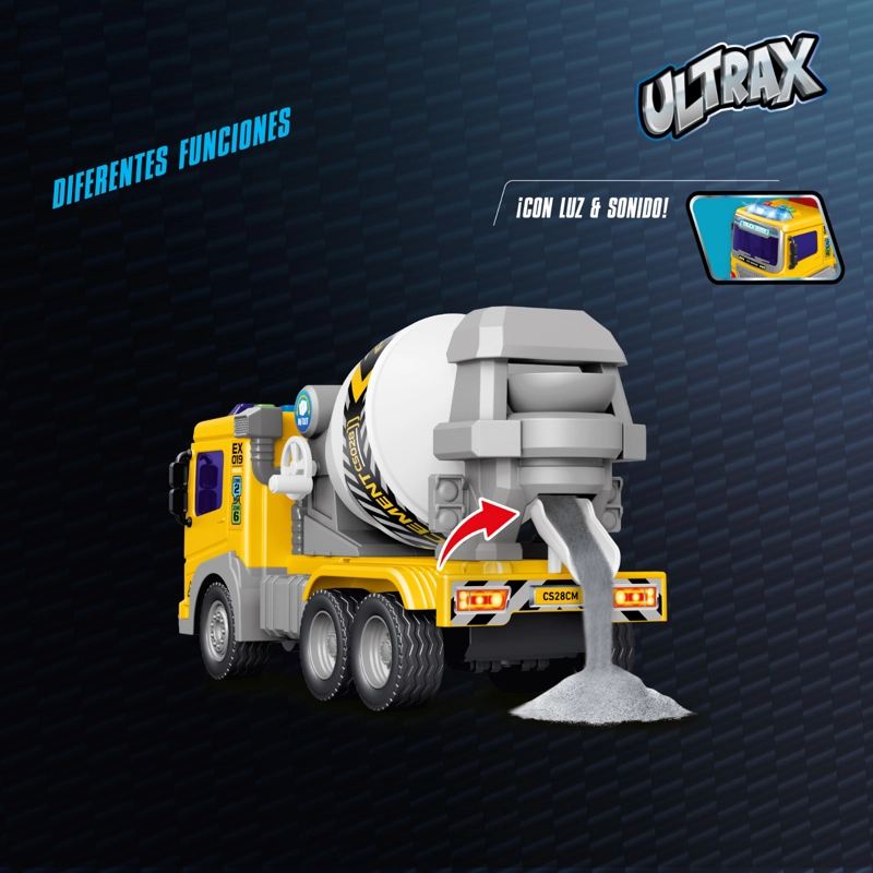 CAMION MEZCLADOR A FRICCION CON LUZ Y SONIDO ESCALA 1:16 - 3
