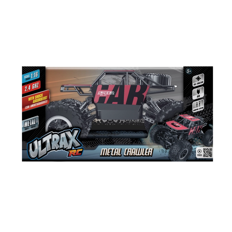 AUTO RC METALICO 1:16 4X4 CON CONTROL 2.4 GHZ Y BATERIA RECARGABLE