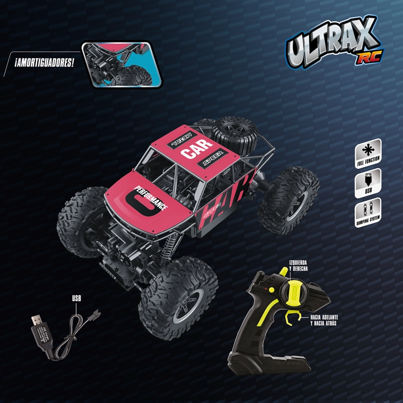 AUTO RC METALICO 1:16 4X4 CON CONTROL 2.4 GHZ Y BATERIA RECARGABLE - 3