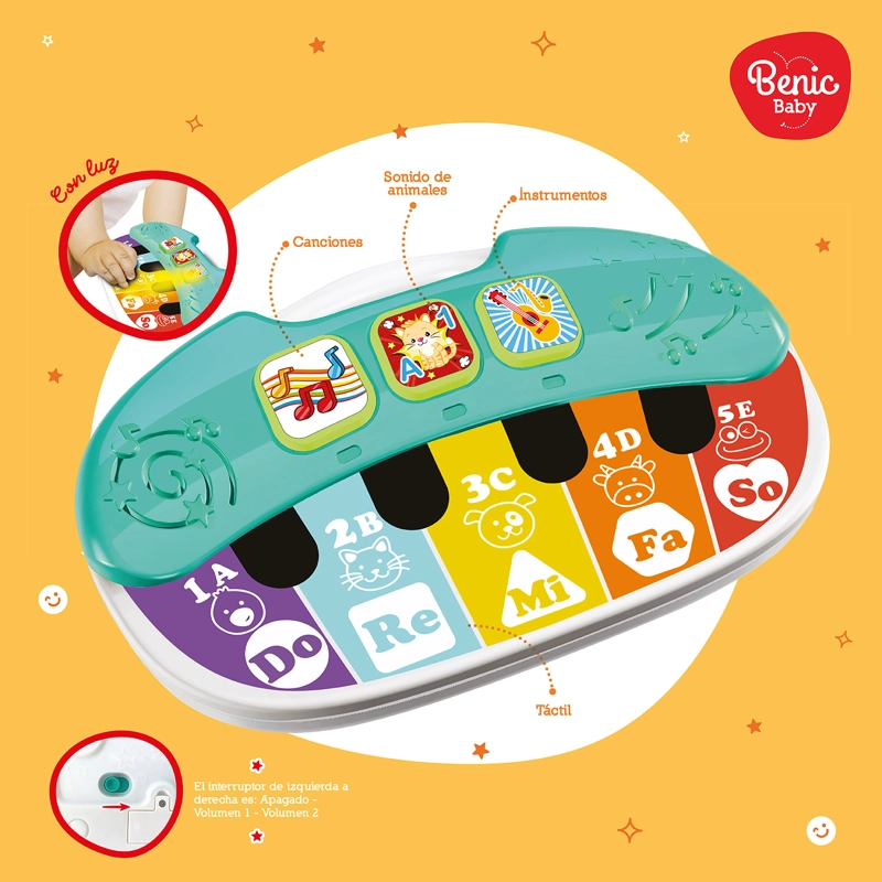 PIANO DE ANIMALES INFANTIL CON SONIDOS Y MELODIAS - 4