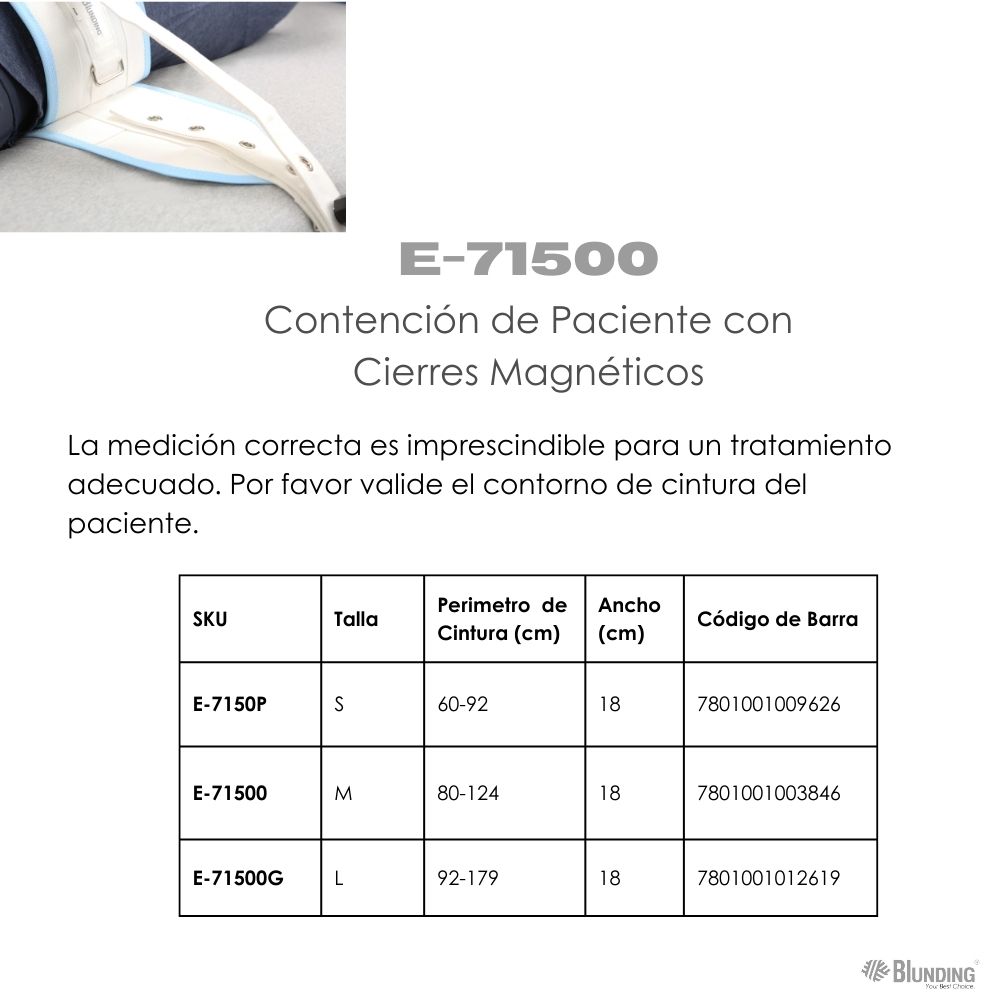 CONTENCION DE PACIENTE CON CIERRES MAGNETICOS-BLUNDING - 3