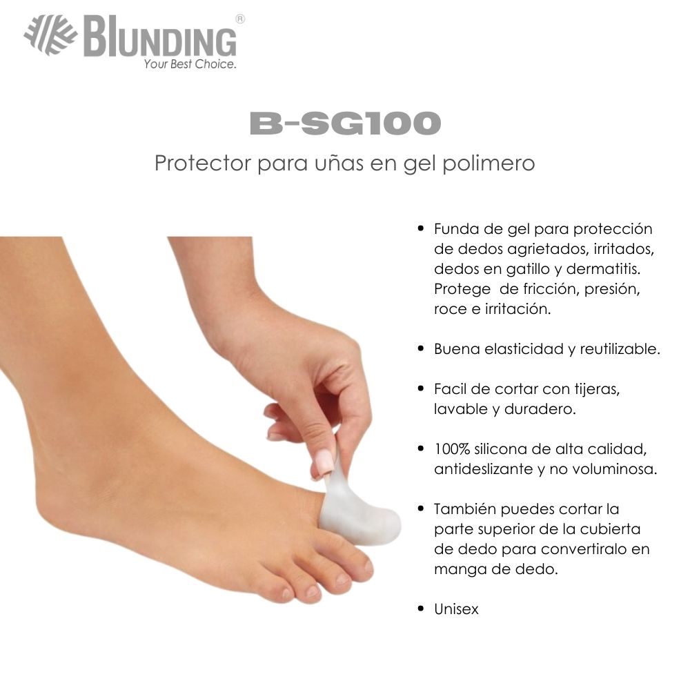 PROTECTOR PARA UÑAS EN GEL POLIMERO-TALLA M-BLUNDING - 2