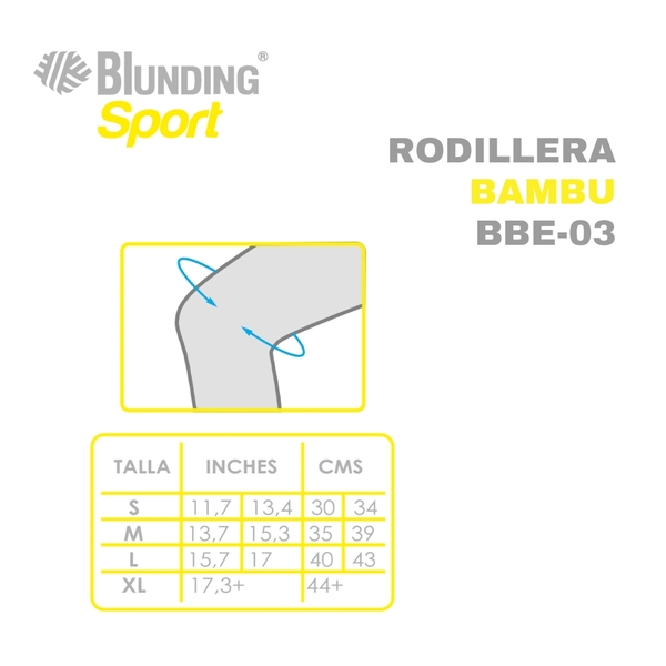 RODILLERA, RODILLA ELASTICA EN TELA DE BAMBU TALLA L-BLUNDING - 3