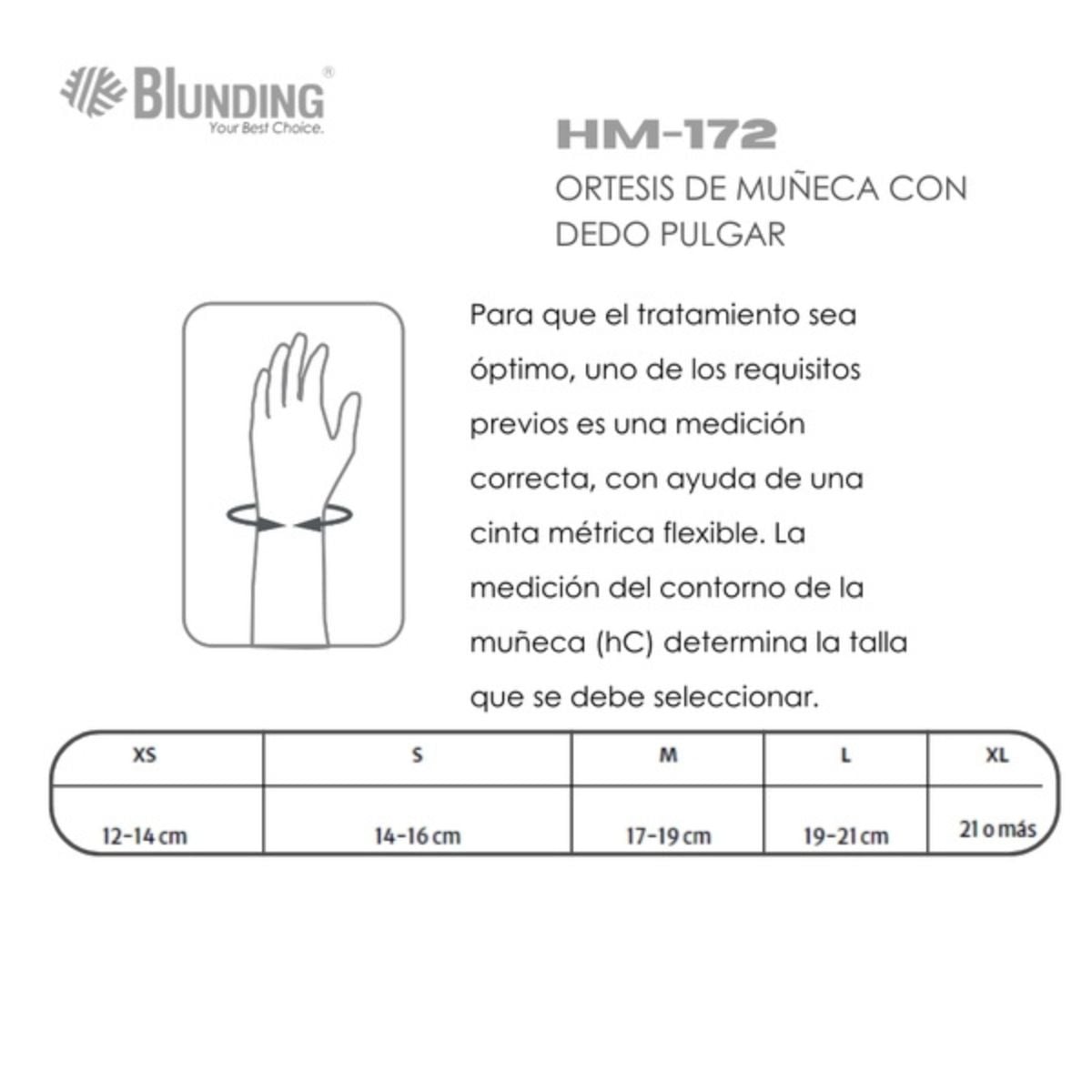 ORTESIS DE MUÑECA CON DEDO PULGAR DERECHA TALLA S-BLUNDING - 3