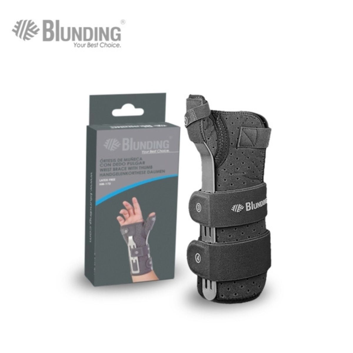 ORTESIS DE MUÑECA CON DEDO PULGAR DERECHA TALLA S-BLUNDING - 4