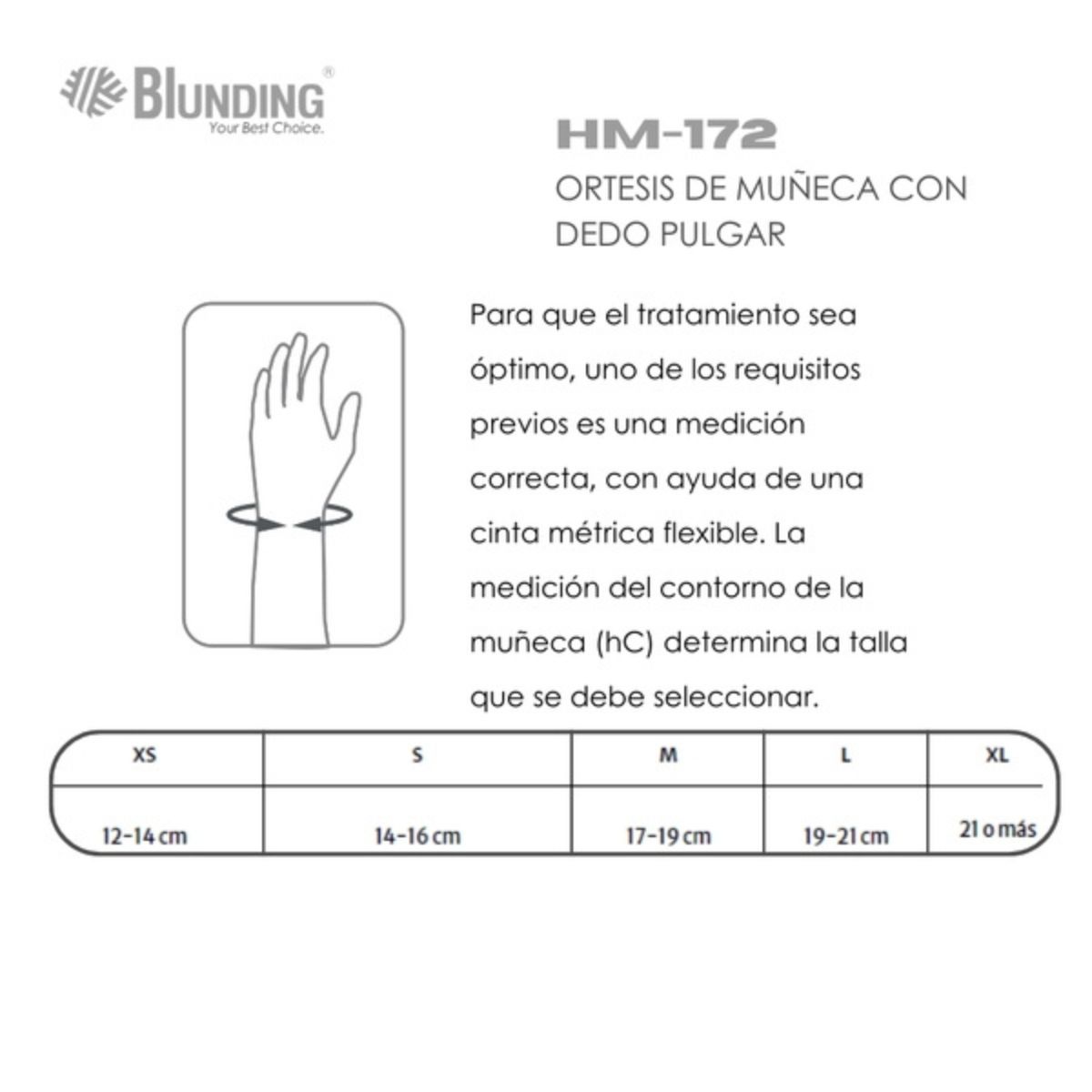 ORTESIS DE MUÑECA CON DEDO PULGAR DERECHA TALLA XL-BLUNDING - 3