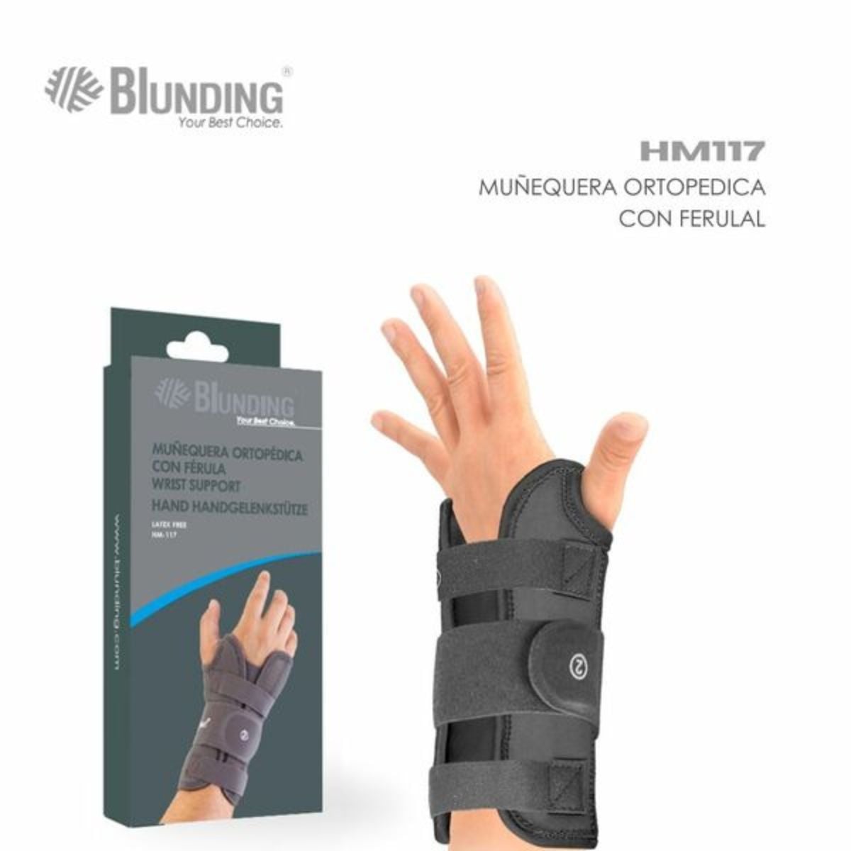 MUÑEQUERA ORTOPEDICA CON FERULA IZQUIERDA TALLA L-BLUNDING - 4