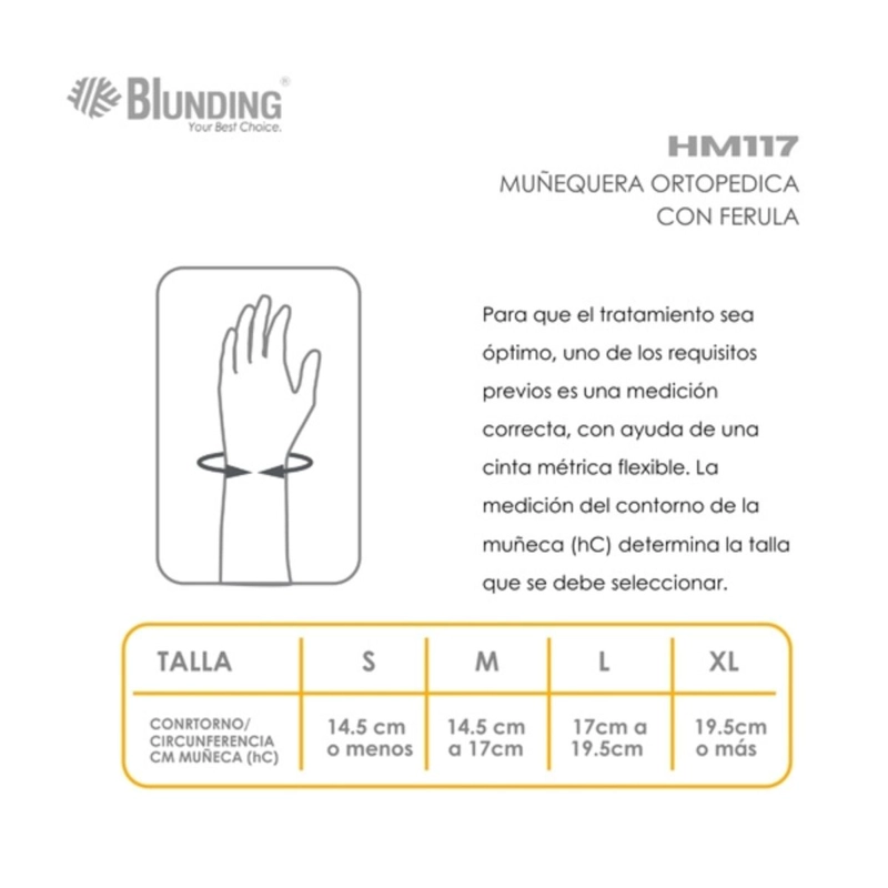 MUÑEQUERA ORTOPEDICA CON FERULA DERECHA TALLA XL-BLUNDING - 3