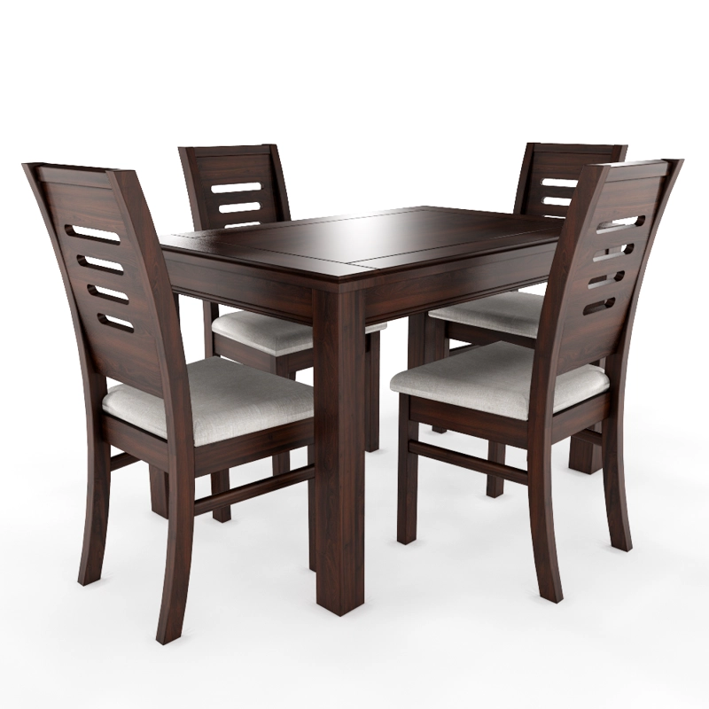 JUEGO DE COMEDOR ROMA 4 SILLAS CHOCOLATE MESA RECTANGULAR MADERA - 2