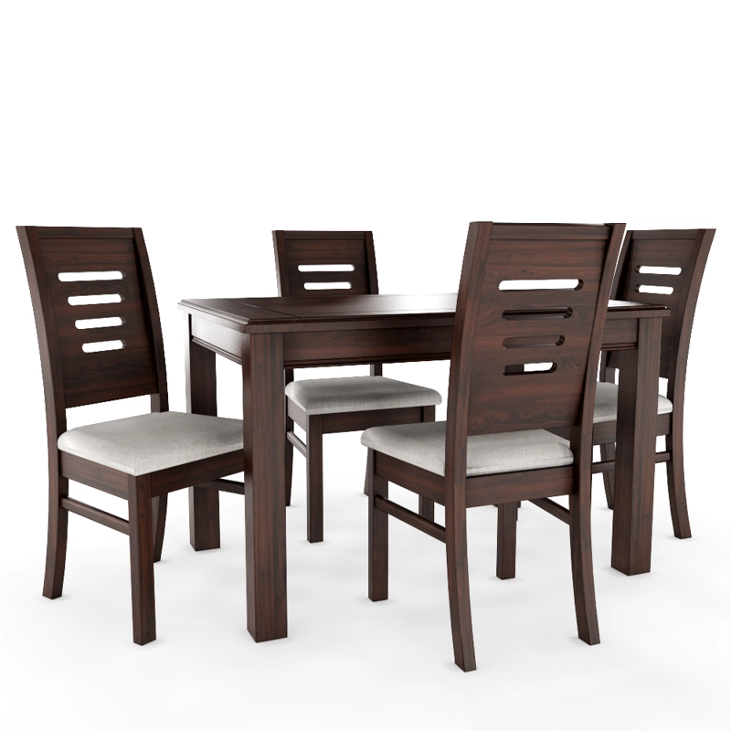 JUEGO DE COMEDOR ROMA 4 SILLAS CHOCOLATE MESA RECTANGULAR MADERA - 3